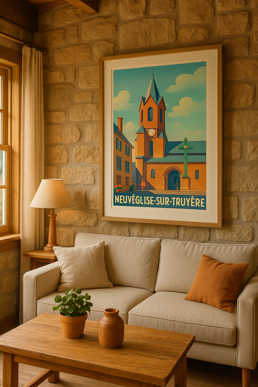 Affiche Neuvèglise-sur-Truyère — Charme historique et sérénité · poster d'art de Neuvèglise-sur-Truyère