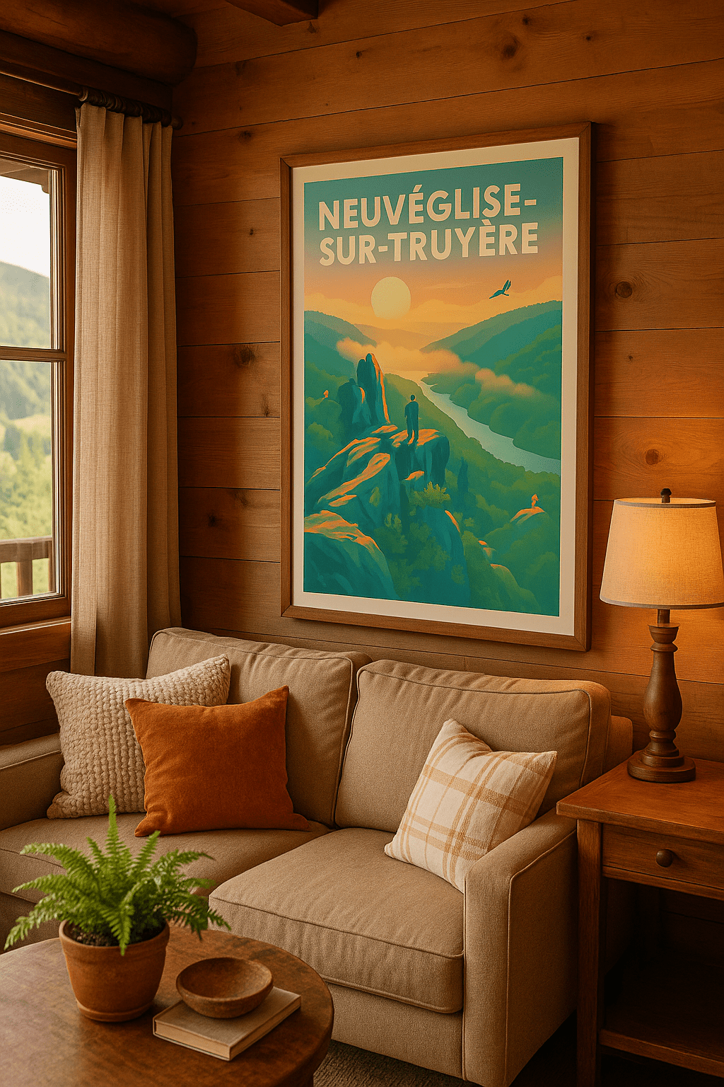 Affiche Neuvéglise-sur-Truyère — Évasion panoramique au sommet · poster d'art de Neuvéglise-sur-Truyère