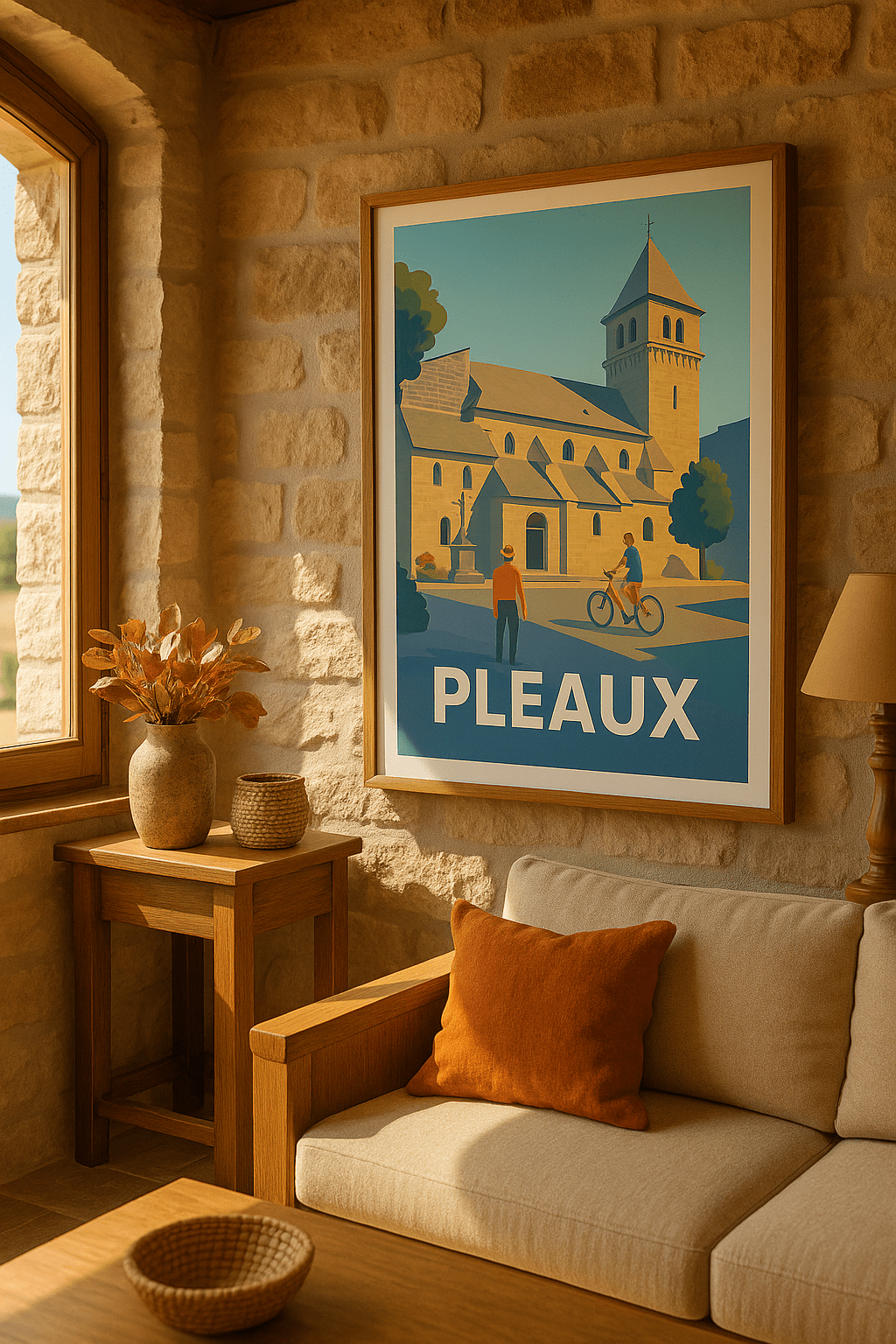 Affiche Pleaux — Charme et sérénité au cœur du patrimoine · poster d'art de Pleaux