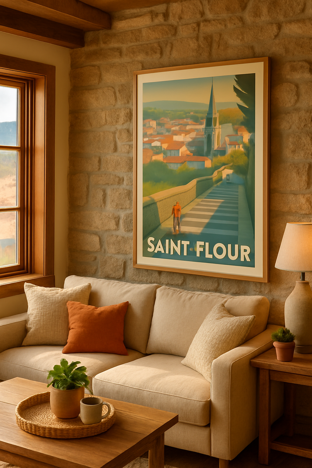 Cantal France Affiche de Saint-Flour - Promenade lumineuse au cœur de la cité