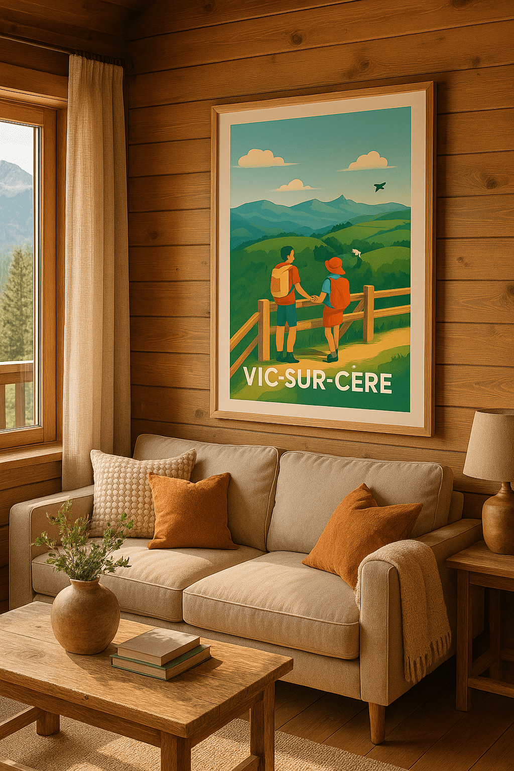 Affiche Vic-sur-Cère — Évasion nature entre monts et vallées · poster d'art de Vic-sur-Cère