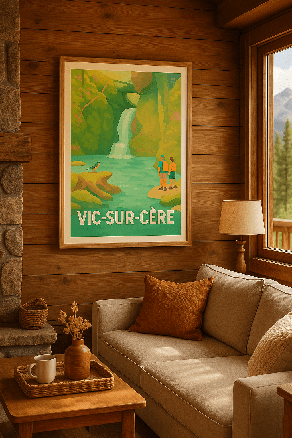 Cantal France Affiche de Vic-sur-Cère - Évasion Nature et Cascade