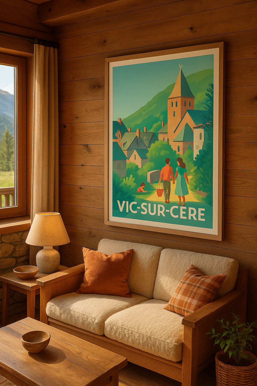 Affiche Vic-sur-Cère — Promenade bucolique au cœur du Cantal · poster d'art de Vic-sur-Cère