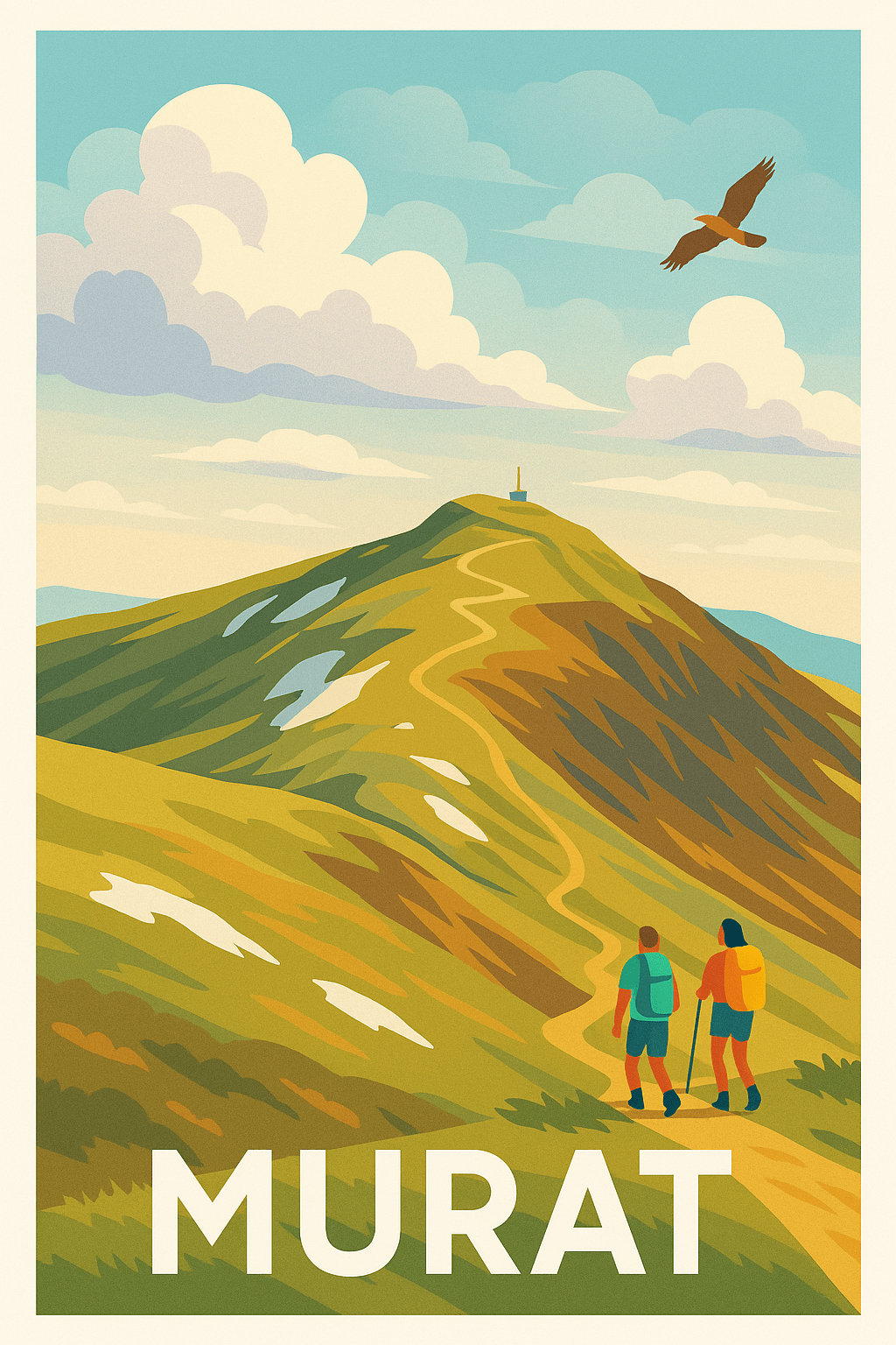 Cantal France Pas de Cadre / 20 × 30cm Affiche de Murat - Escapade nature au sommet