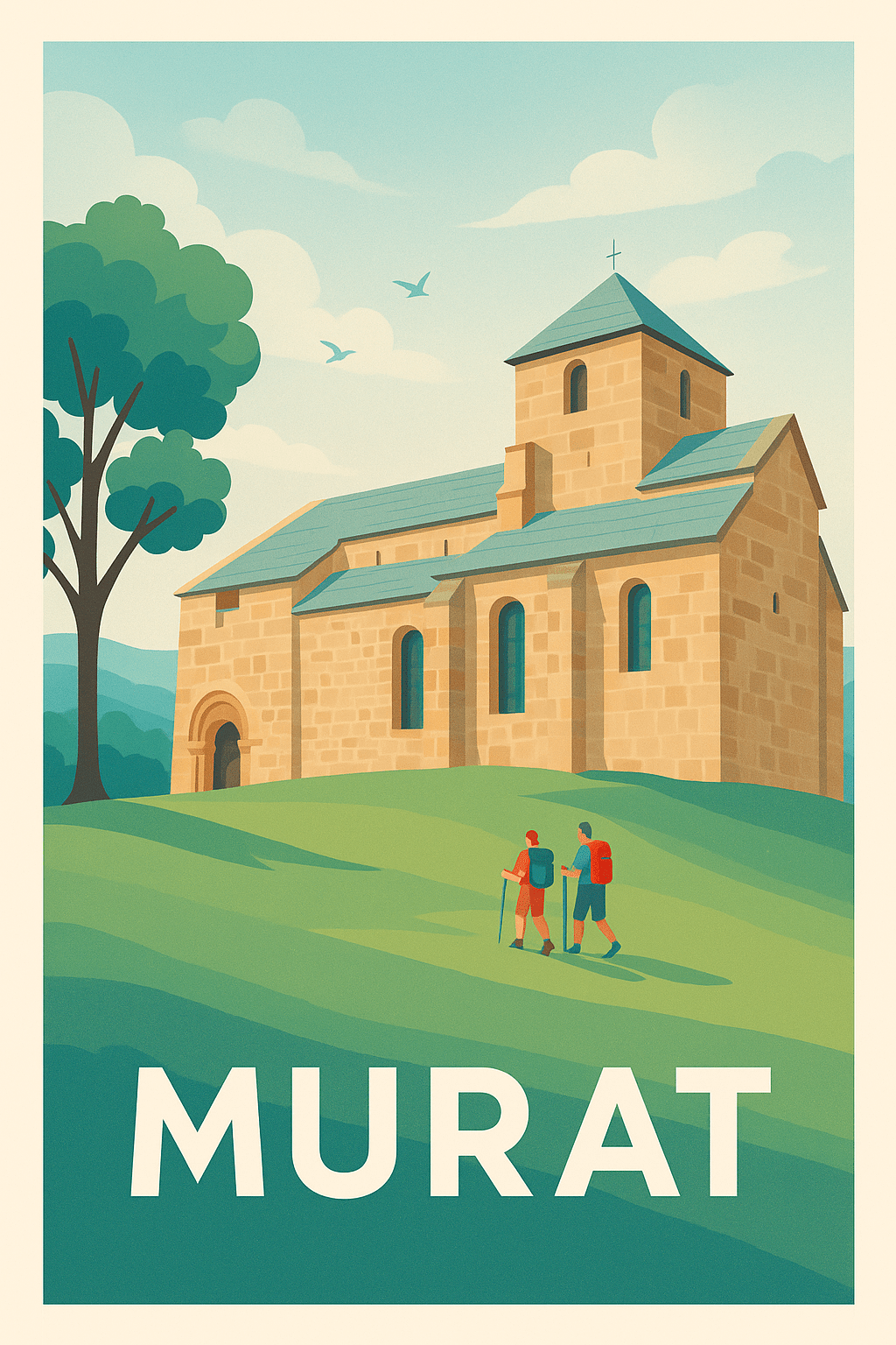 Cantal France Pas de Cadre / 20 × 30cm Affiche de Murat - Escapade paisible au cœur de la nature