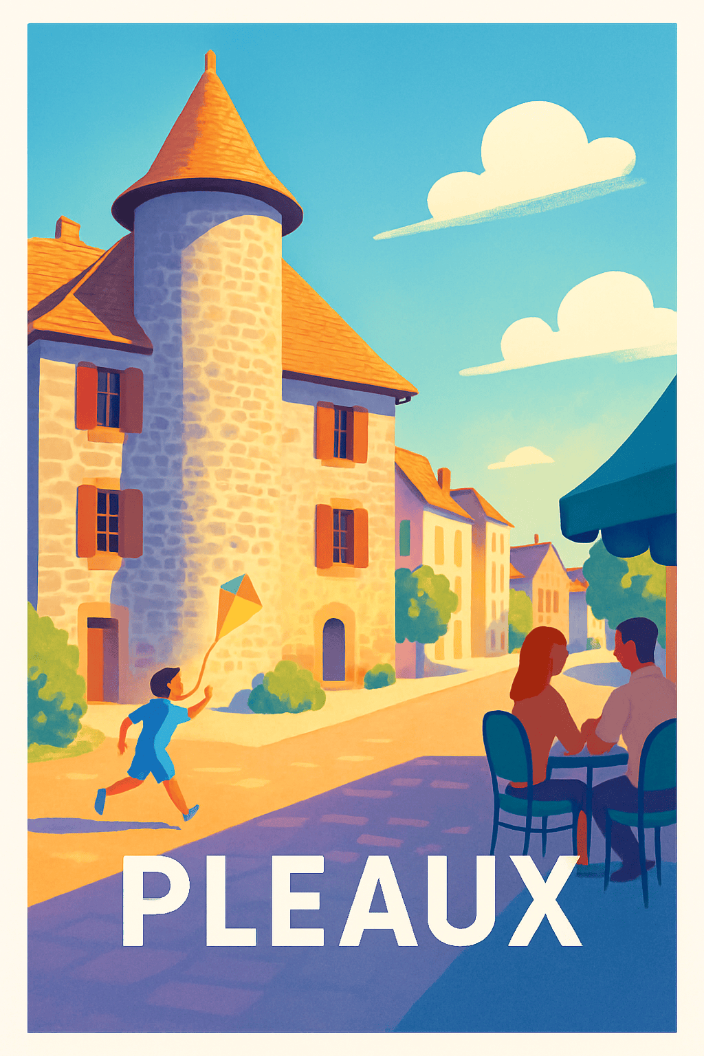 Affiche Pleaux — L'art de vivre en toute sérénité · poster d'art de Pleaux