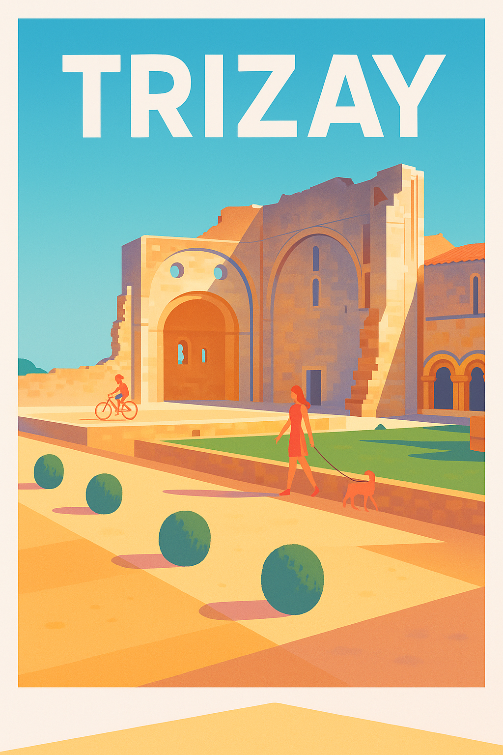Affiche de Trizay - Charme historique sous un ciel d'azur
