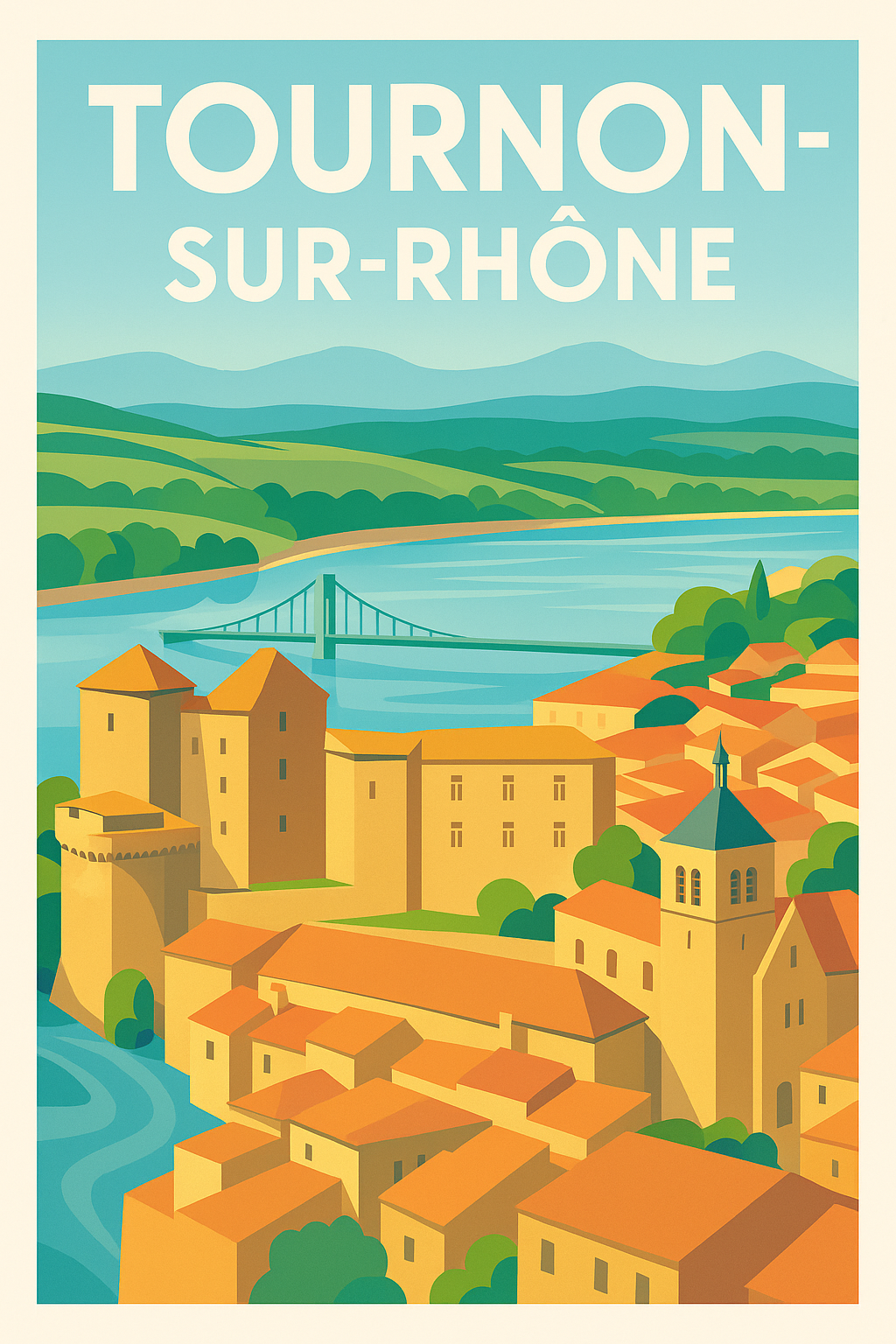 Affiche de Tournon-sur-Rhône - L'élégance paisible au bord du Rhône
