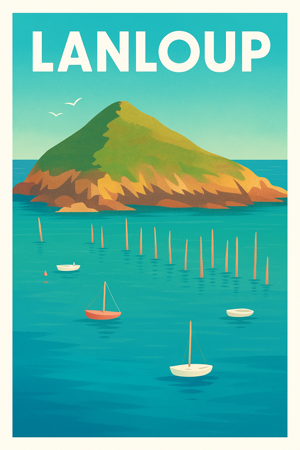 Affiche Lanloup — Charme insulaire et douceur marine · poster d'art de Lanloup