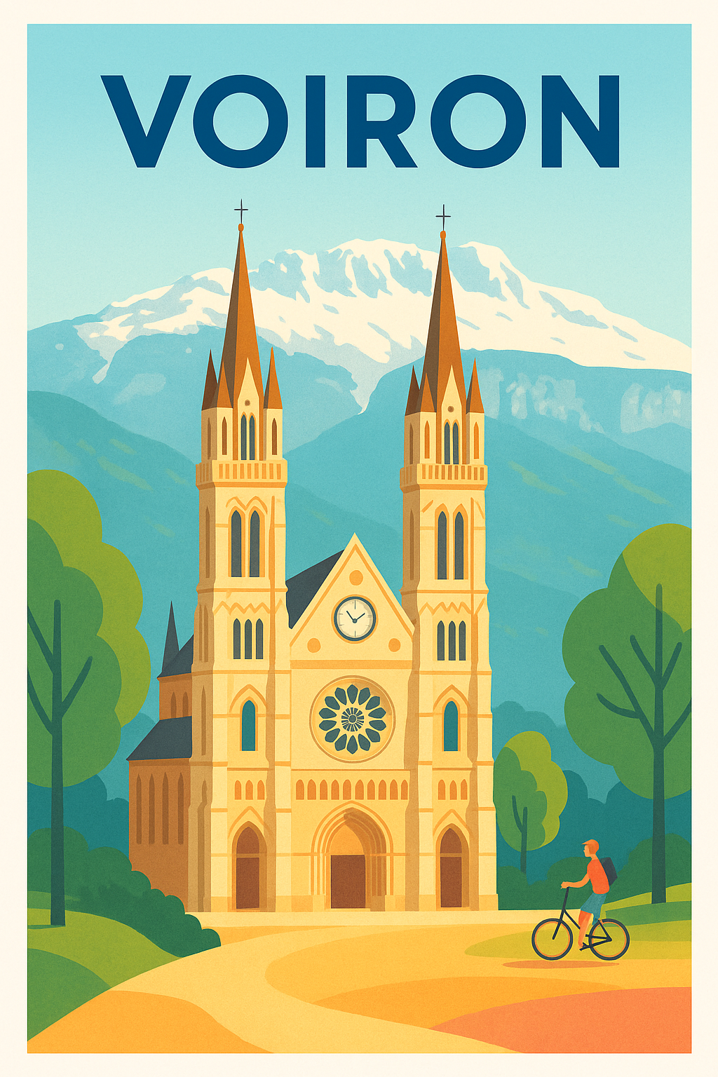 Affiche de Voiron - L'élégance architecturale au pied des montagnes
