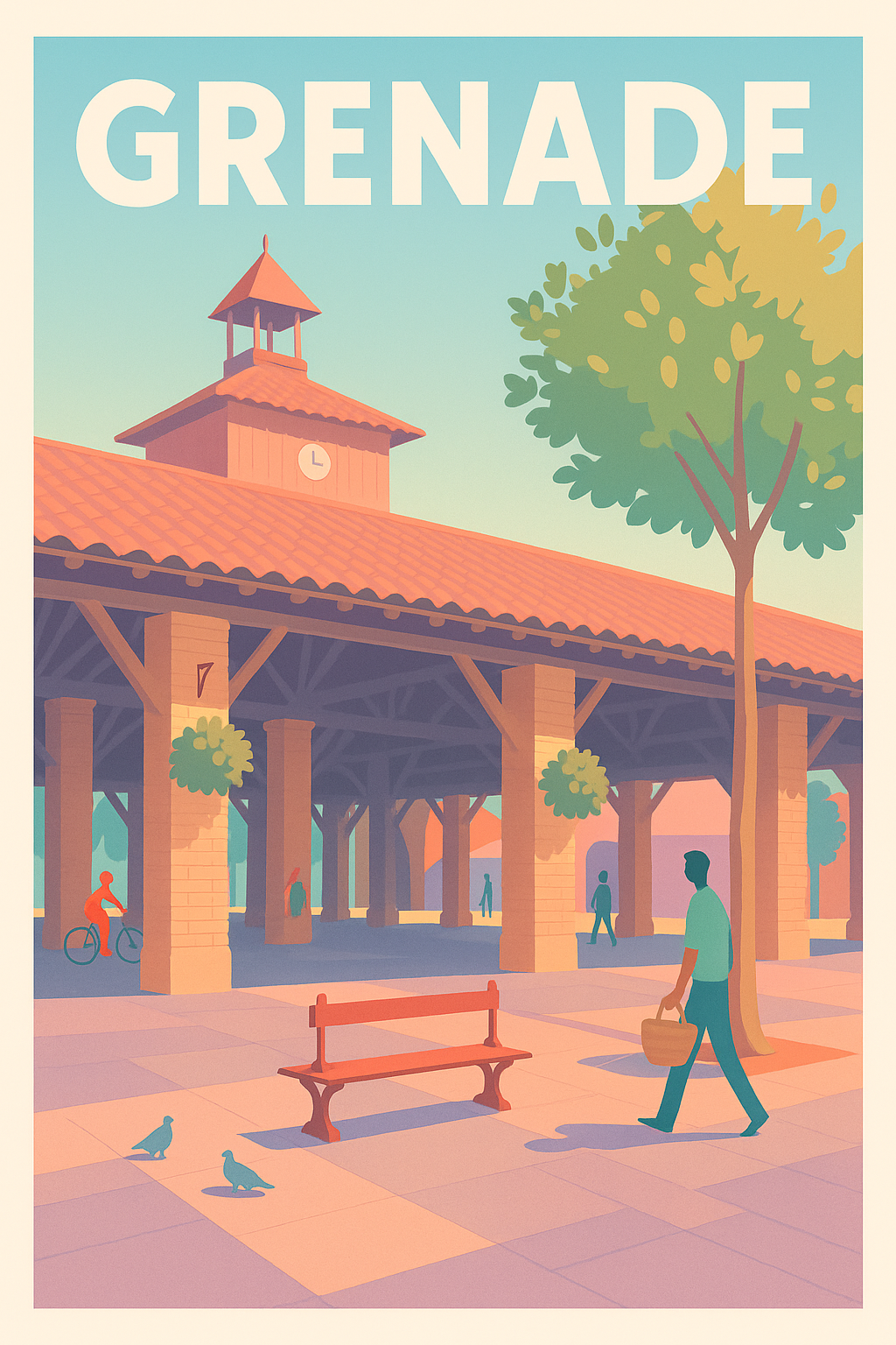 Affiche de Grenade - Charme et sérénité au marché couvert