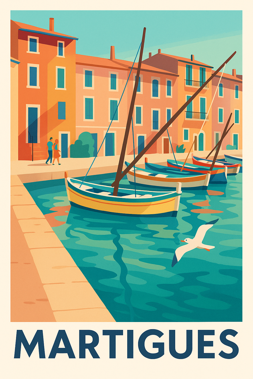 Affiche de Martigues - L'authenticité du port coloré
