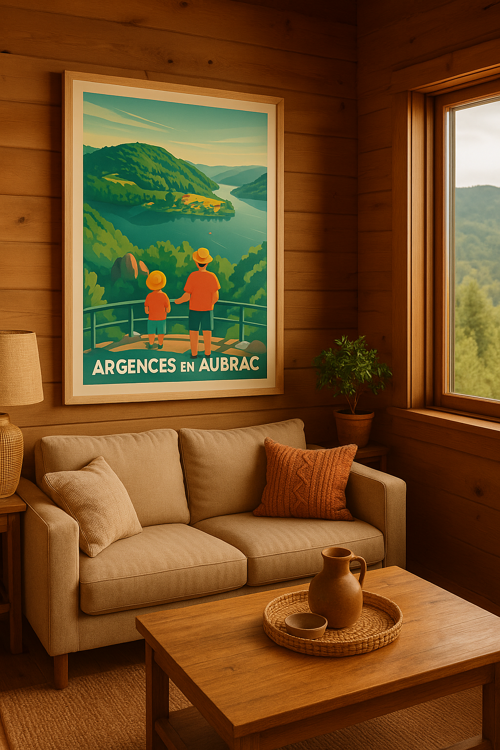 Mise en situation Affiche de Argences en Aubrac - Vue panoramique nature et détente