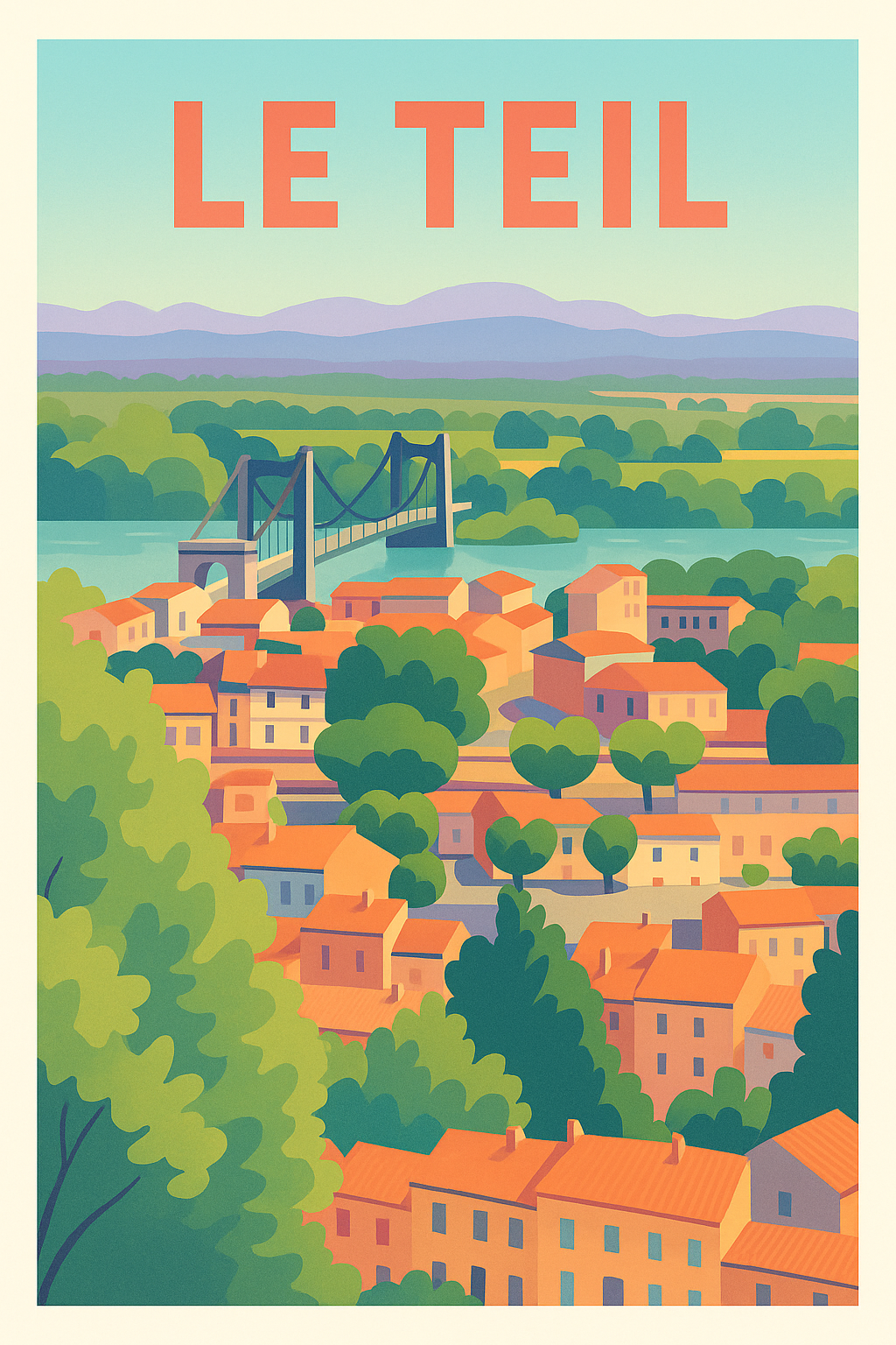 Affiche de Le Teil - Vue panoramique sur la douceur ardéchoise
