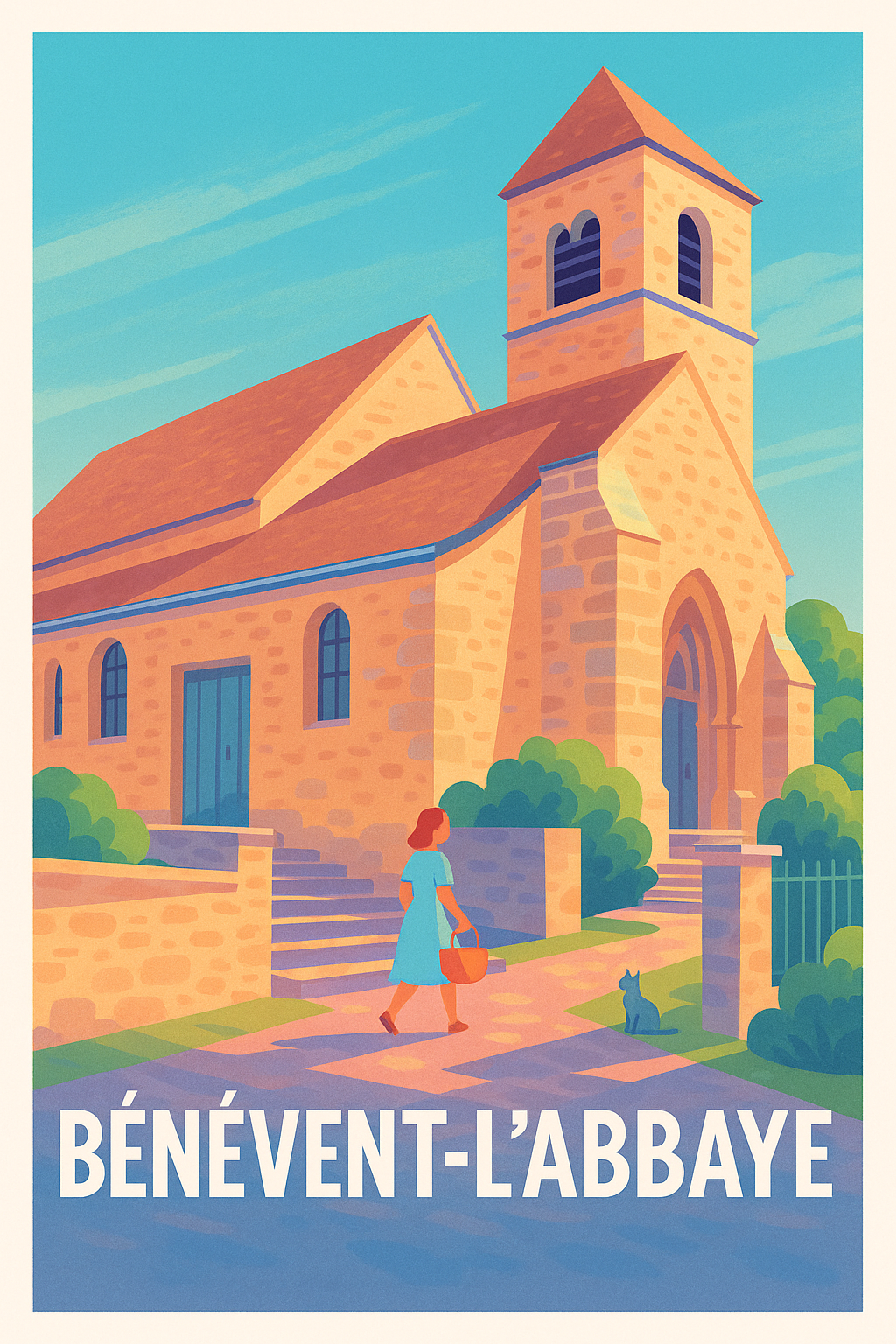 Affiche Bénévent-l'Abbaye — Charme et quiétude au cœur de la pierre · poster d'art de Bénévent-l'Abbaye