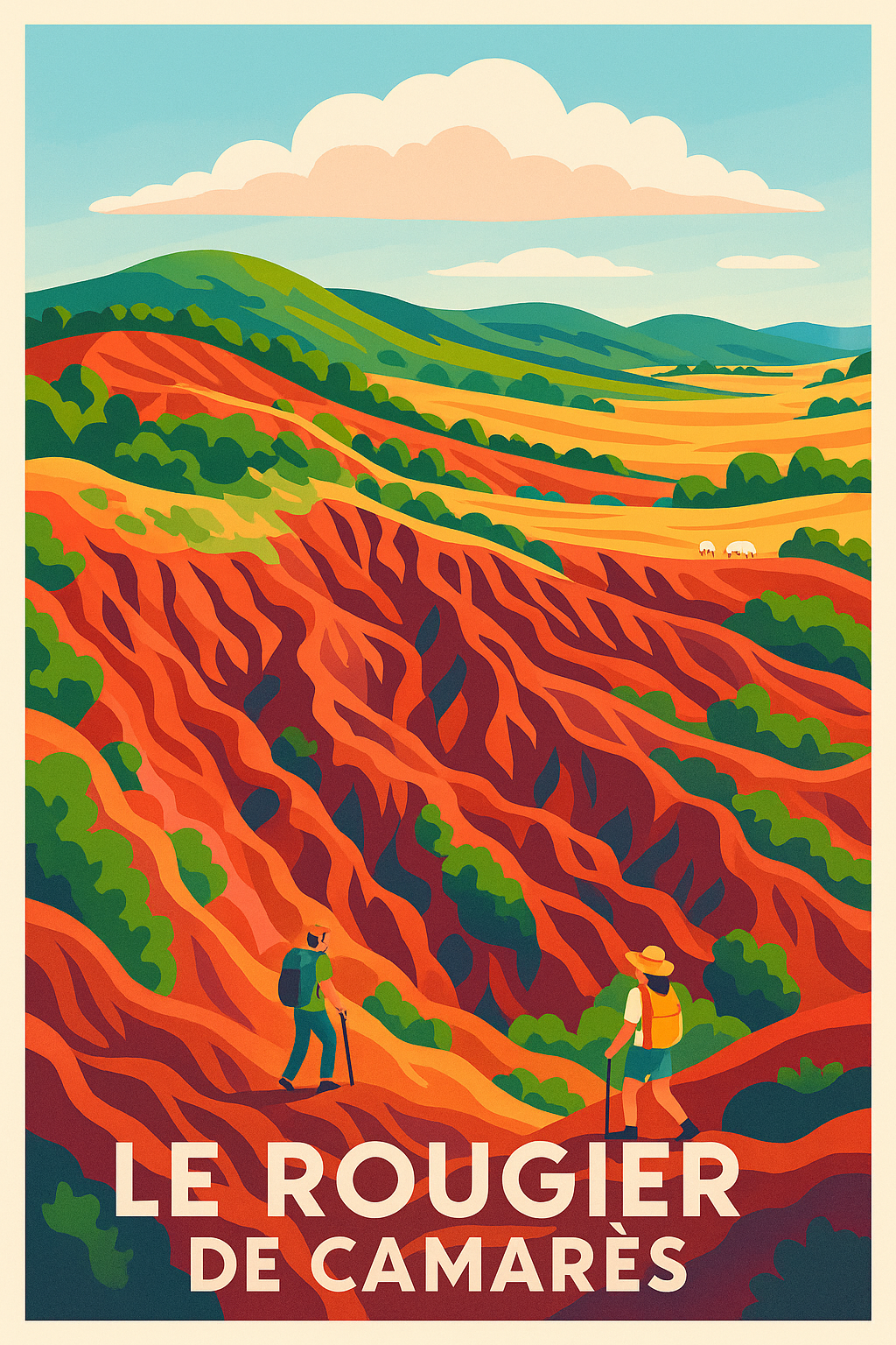 Affiche Camarès — Aventure au cœur du Rougier · poster d'art de Camarès