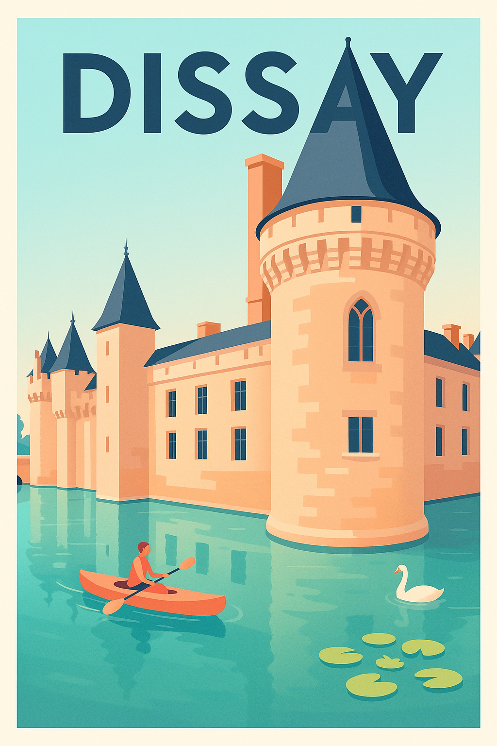 Affiche de Dissay - L'élégance au fil de l'eau