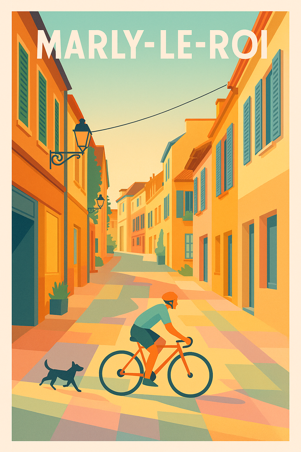Affiche de Marly-le-Roi - Balade en vélo sous le soleil d'été