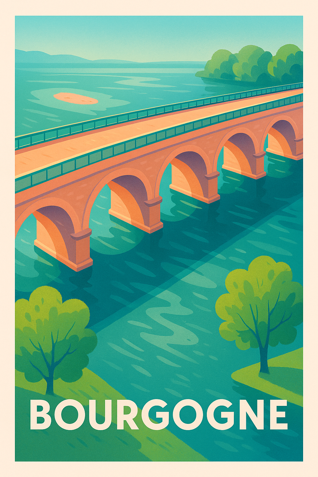 Affiche de Bourgogne - Évasion au fil de l'eau