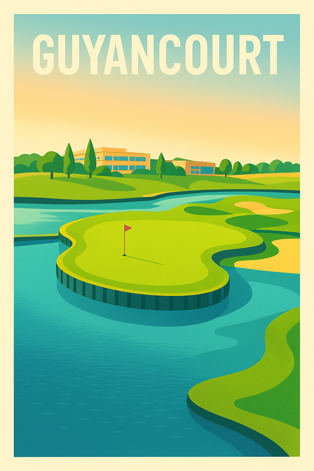 Affiche Guyancourt — Évasion et verdure au cœur du golf · poster d'art de Guyancourt