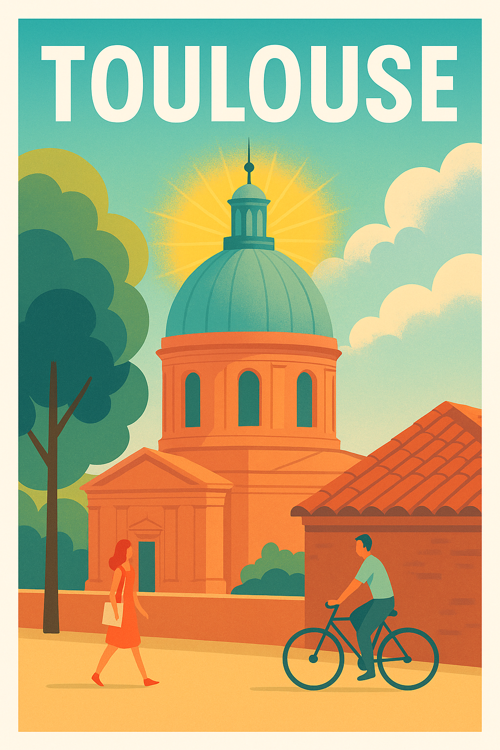 Affiche de Toulouse - Charme et douceur de la ville rose