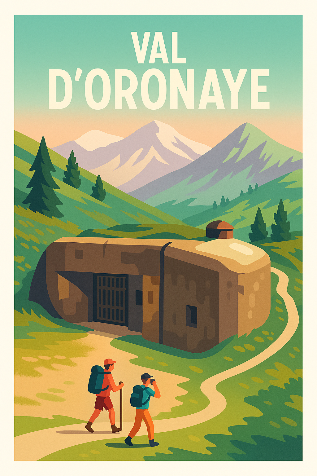 Affiche Val d'Oronaye — Évasion nature et patrimoine · poster d'art de Val d'Oronaye