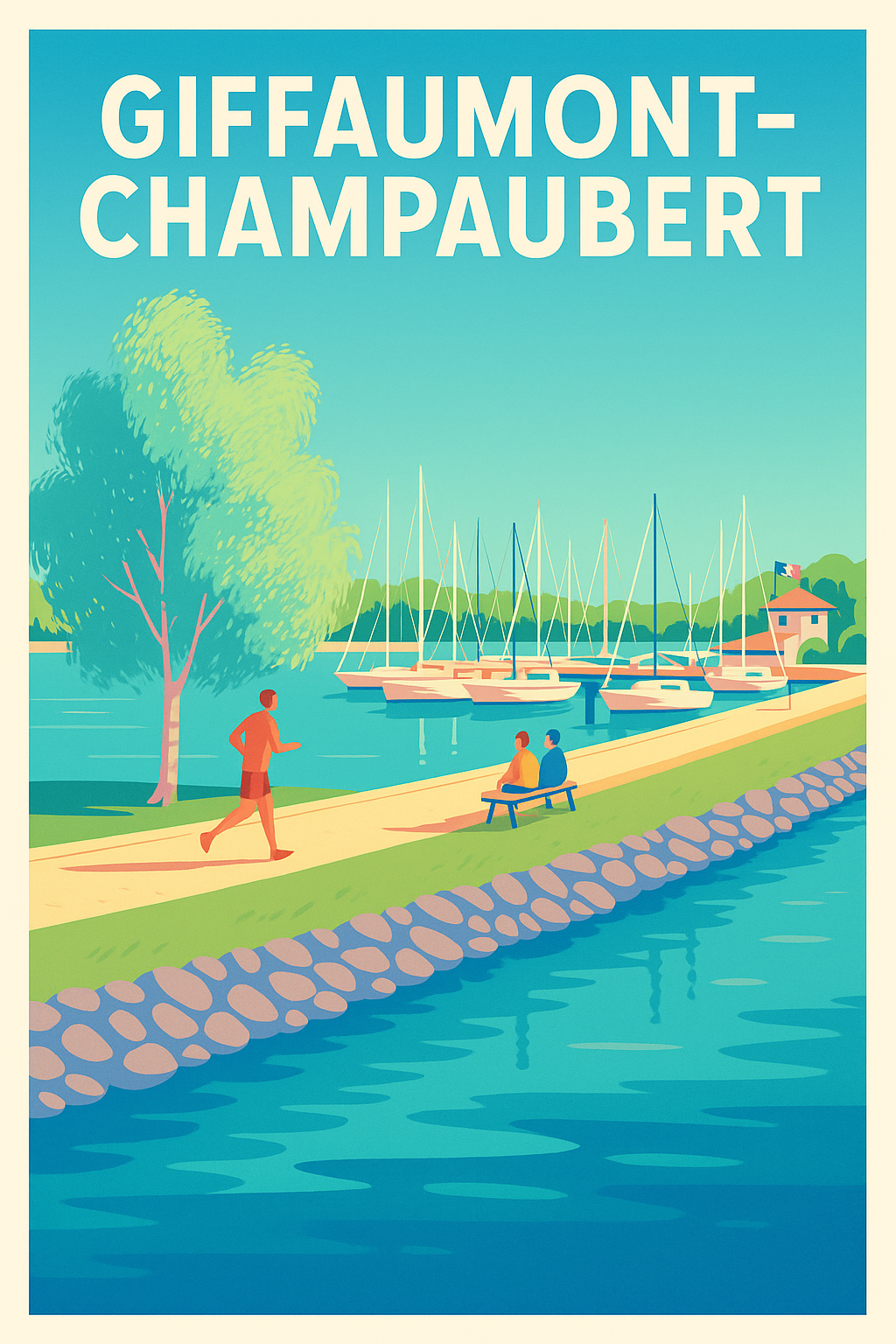 Affiche Giffaumont-Champaubert — Évasion au bord de l'eau · poster d'art de Giffaumont-Champaubert