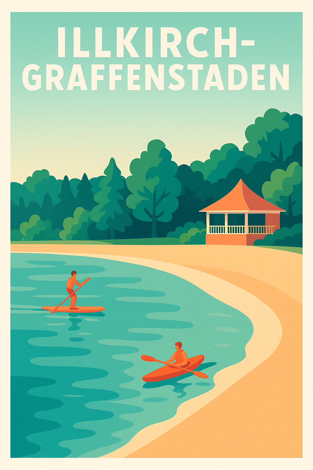 Affiche Illkirch-Graffenstaden — Évasion aquatique et nature · poster d'art de Illkirch-Graffenstaden