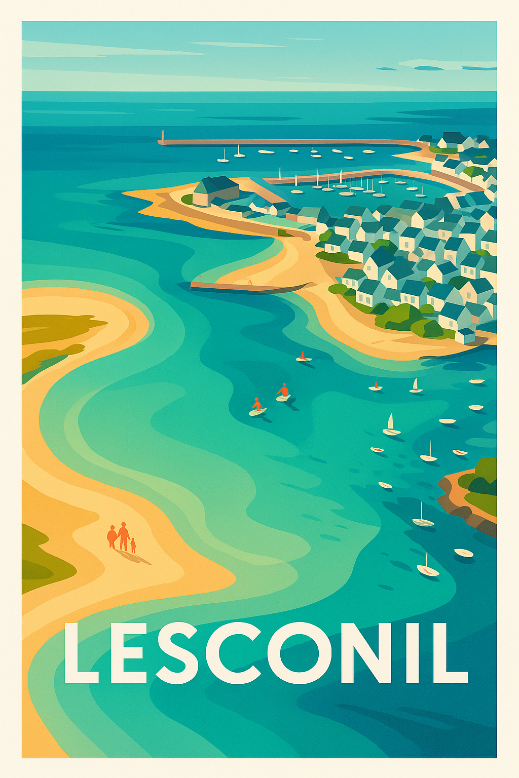 Affiche Lesconil — Escapade paisible en bord de mer · poster d'art de Lesconil