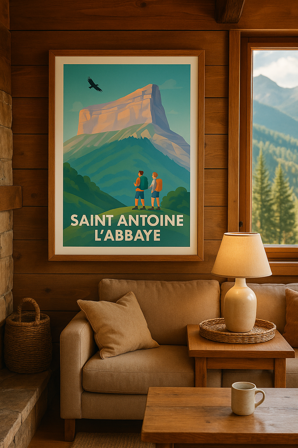 Mise en situation Affiche de Saint Antoine l’Abbaye - Invitation à l’évasion nature