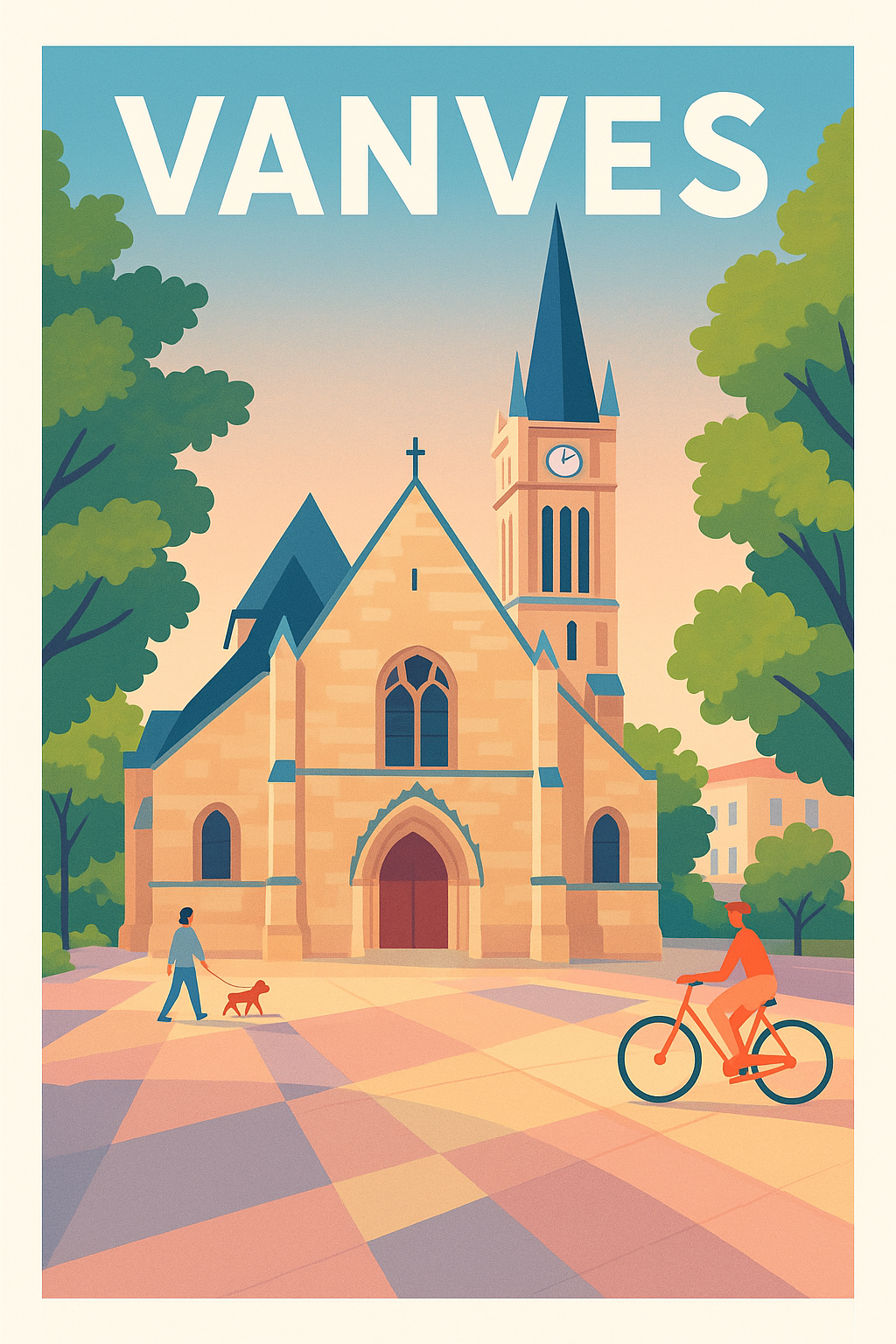 Affiche Vanves — Charme et sérénité au cœur de la ville · poster d'art de Vanves