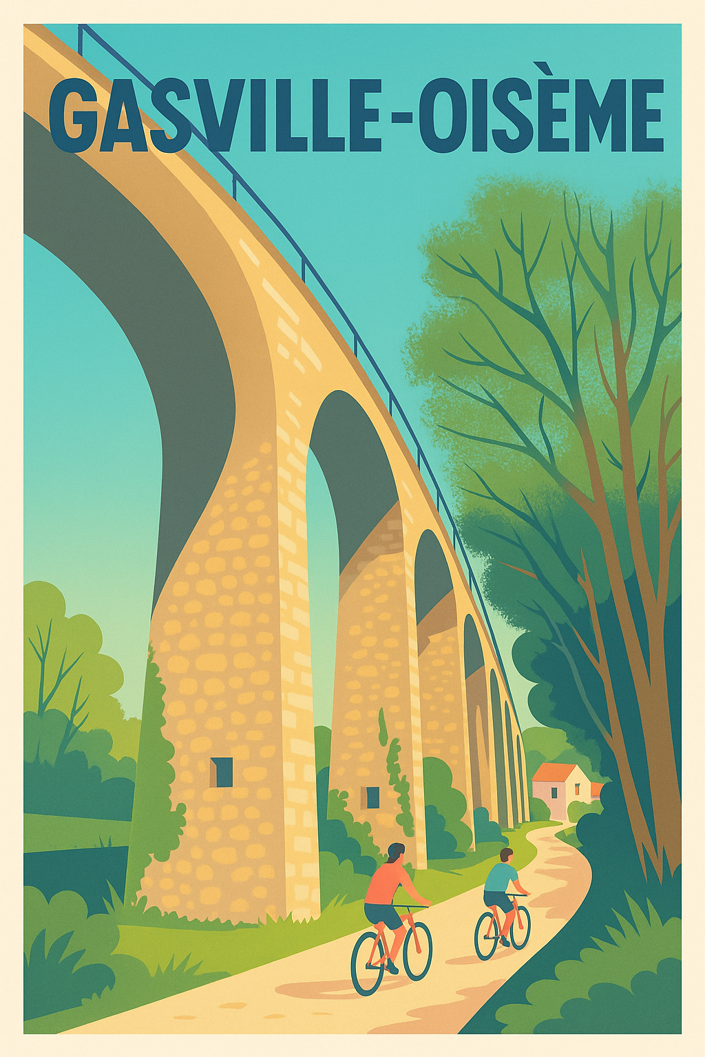Affiche de Gasville-Oisème - Nature et patrimoine à vélo