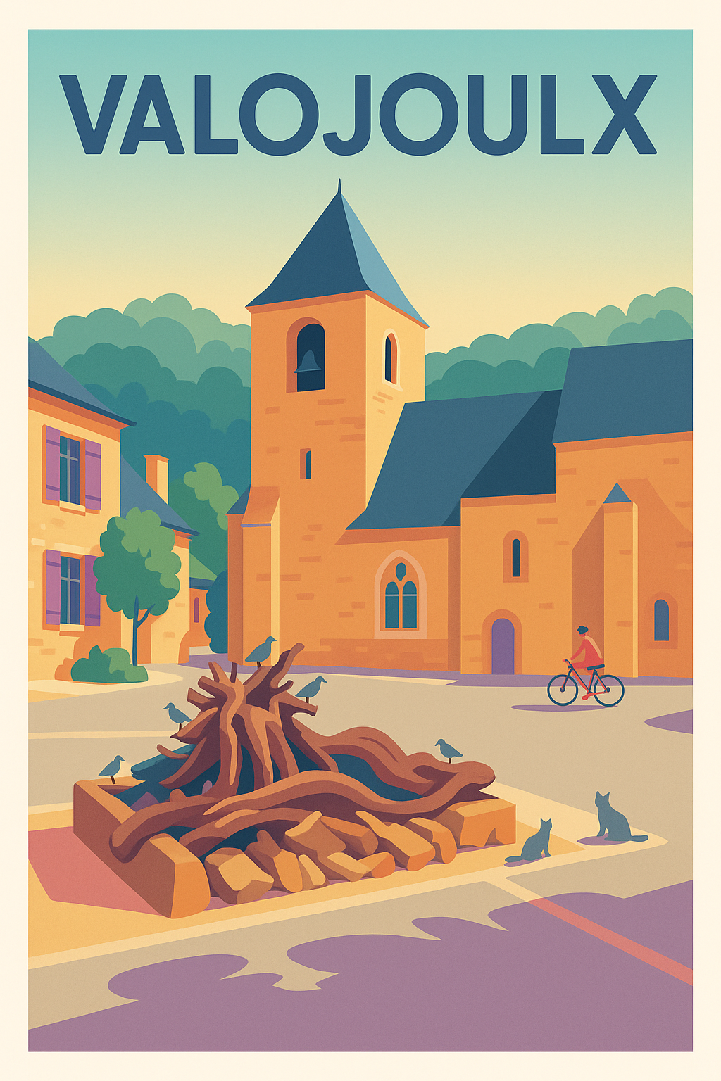 Affiche Valojoulx — Charme et sérénité en Dordogne · poster d'art de Valojoulx