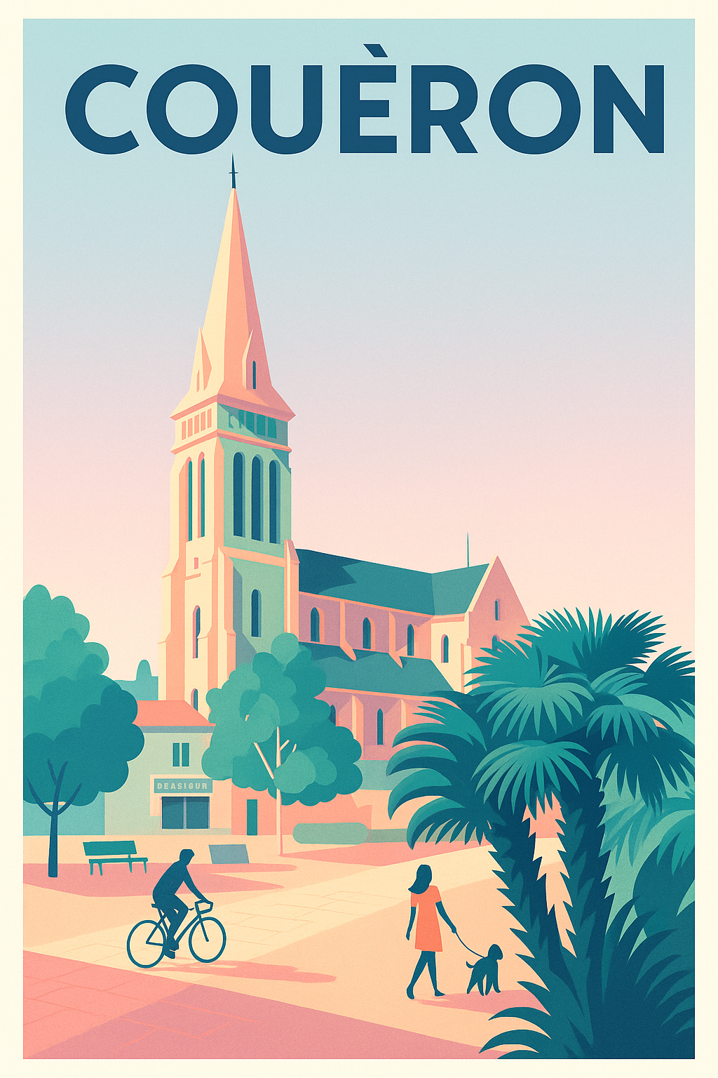 Affiche Couëron — Charme tranquille et patrimoine architectural · poster d'art de Couëron