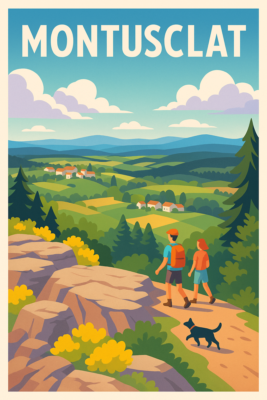 Affiche Montusclat — Randonnez au cœur de la nature préservée · poster d'art de Montusclat