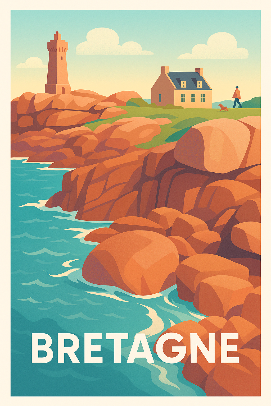 Affiche de Bretagne - L'appel sauvage des côtes bretonnes