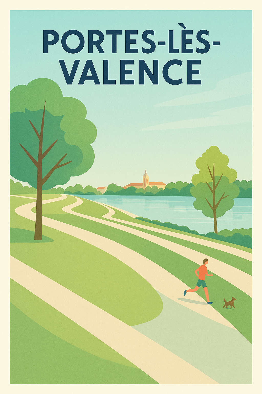 Affiche de Portes-lès-Valence - Promenade au bord de l'eau