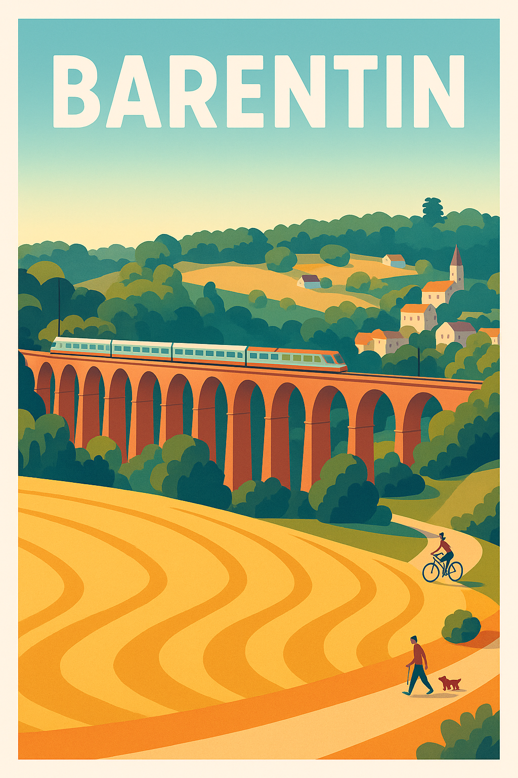 Affiche de Barentin - Voyage bucolique au fil du viaduc