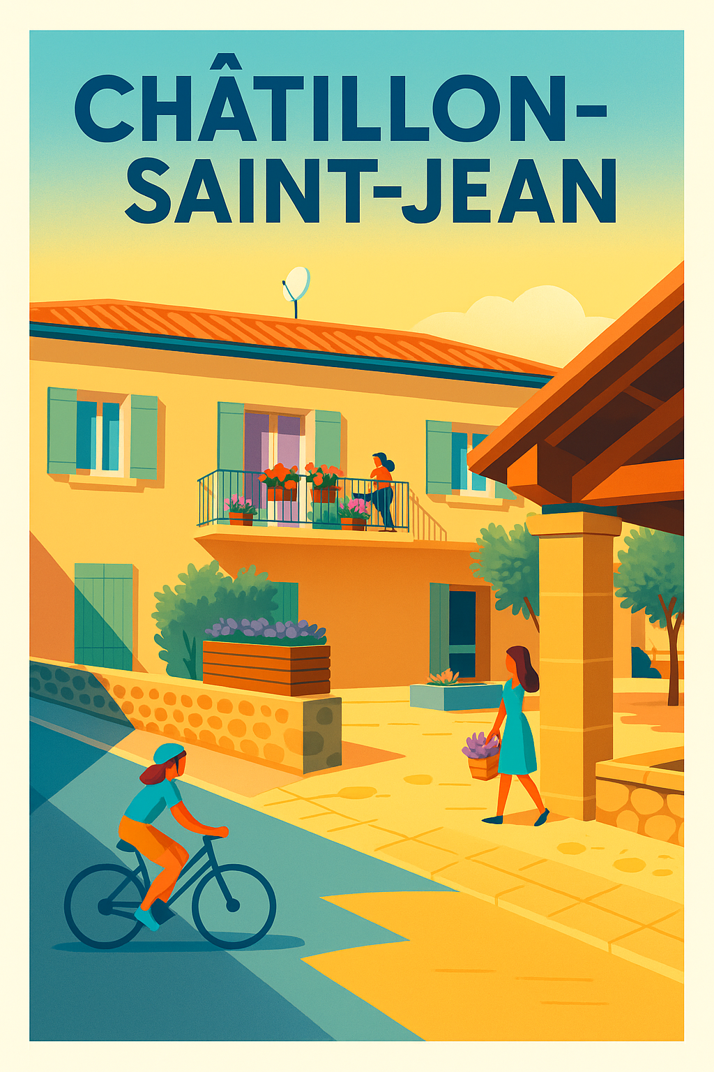 Affiche de Châtillon-Saint-Jean - L'élégance douce d'un village ensoleillé