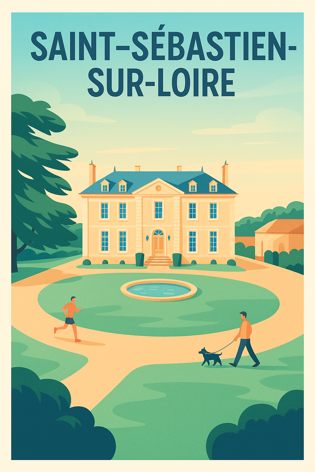 Affiche Saint-Sébastien-sur-Loire — Élégance et Sérénité au Cœur du Parc · poster d'art de Saint-Sébastien-sur-Loire