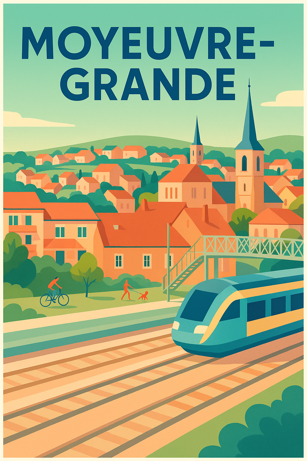 Affiche de Moyeuvre-Grande - L'harmonie du train et du village