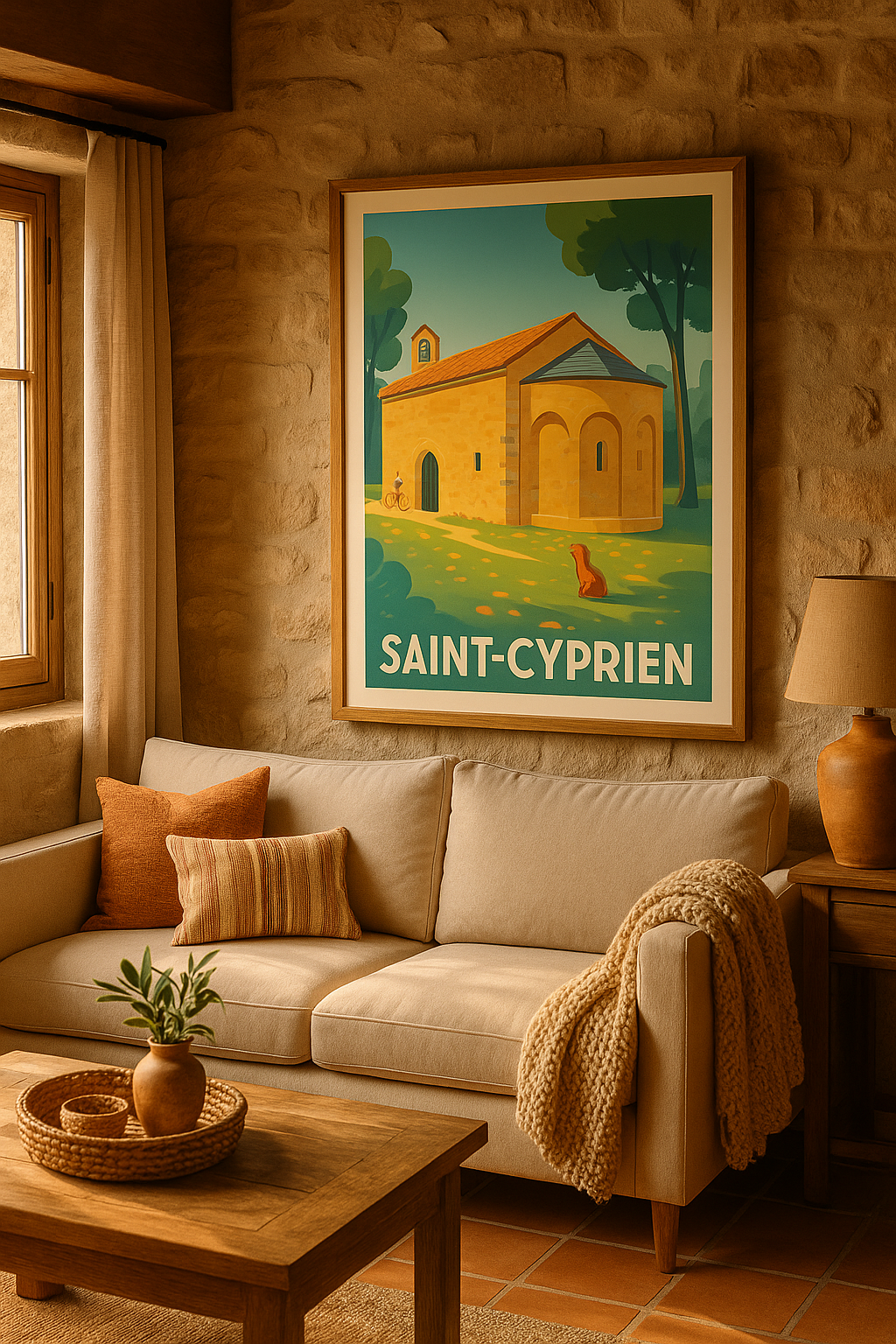 Mise en situation Affiche Saint-Cyprien - Charme et Sérénité au Cœur du Patrimoine
