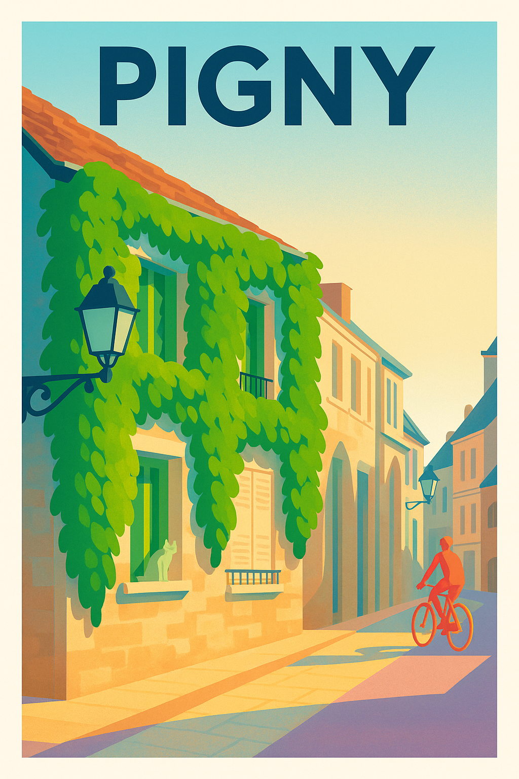 Affiche de Pigny - Charme et douceur d'une ruelle ensoleillée