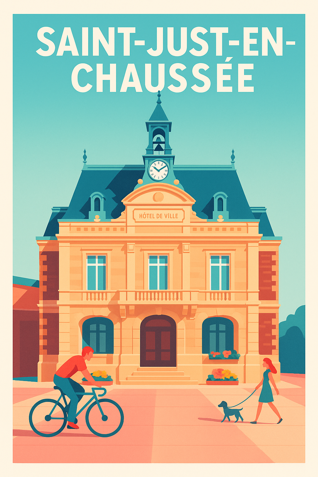 Affiche de Saint-Just-en-Chaussée - Charme et quiétude au cœur de la ville