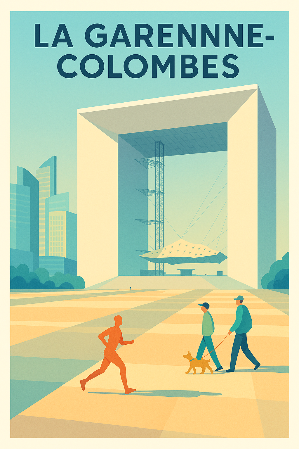 Affiche La Garenne-Colombes — L'architecture iconique au cœur de la ville · poster d'art de La Garenne-Colombes