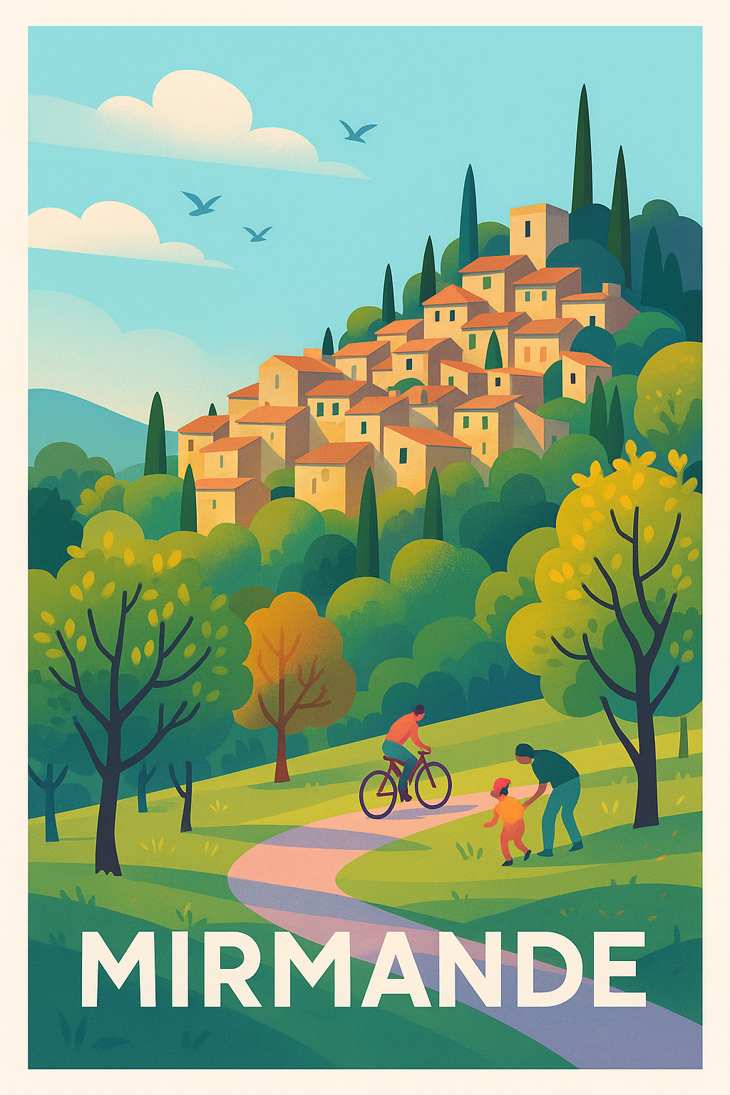 Affiche de Mirmande - Charme bucolique provençal