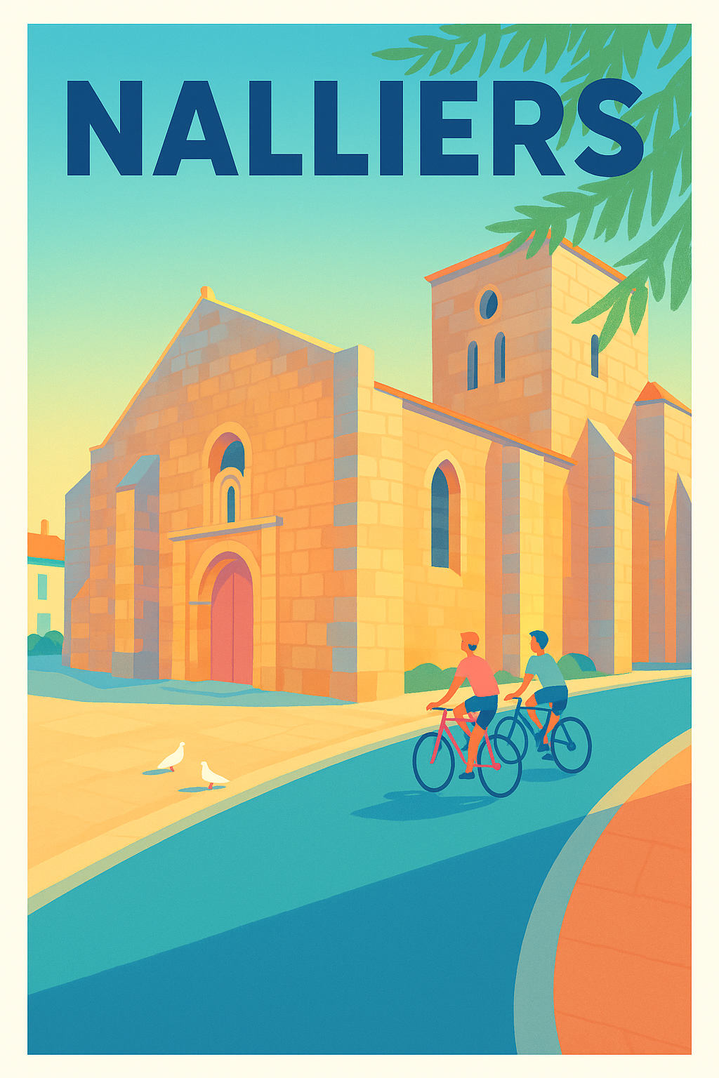Affiche de Nalliers - L'élégance intemporelle sous le soleil