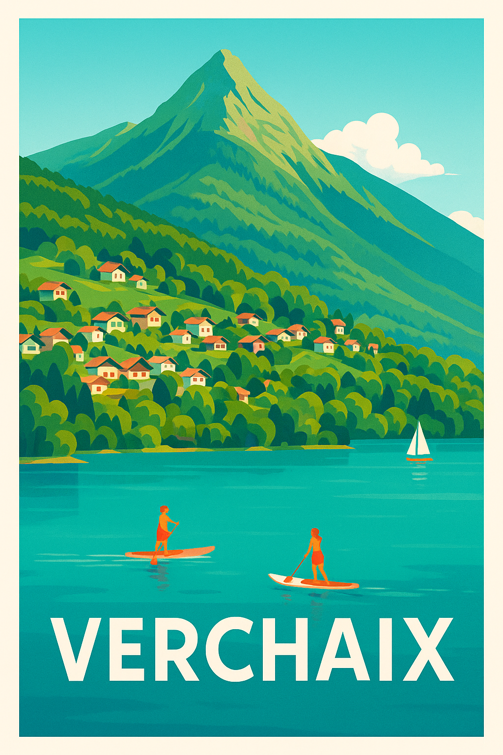 Affiche Verchaix — Sérénité au bord du lac · poster d'art de Verchaix