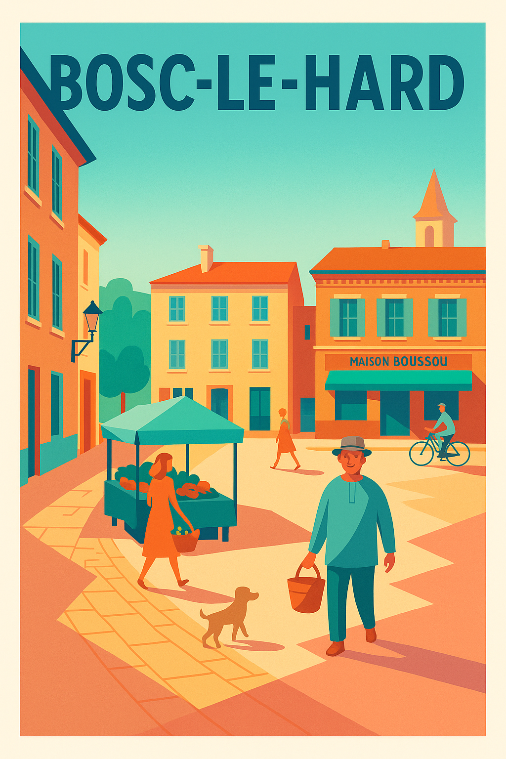 Affiche de Bosc-le-Hard - Ambiance de marché et vie locale
