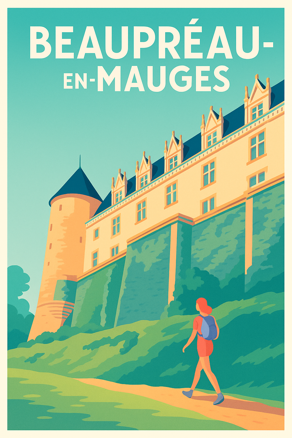 Affiche Beaupréau-en-Mauges — Tranquillité et patrimoine grandeur nature · poster d'art de Beaupréau-en-Mauges